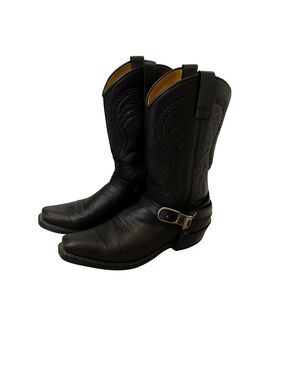 Sendra Black Leather Harness Western Boots 3434 58 Seta Sprinter Men US 10 / 44